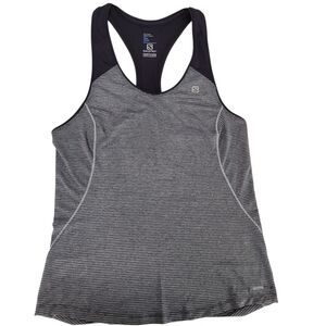 SALOMON Striped Performance Racerback Tank purple/grey – m